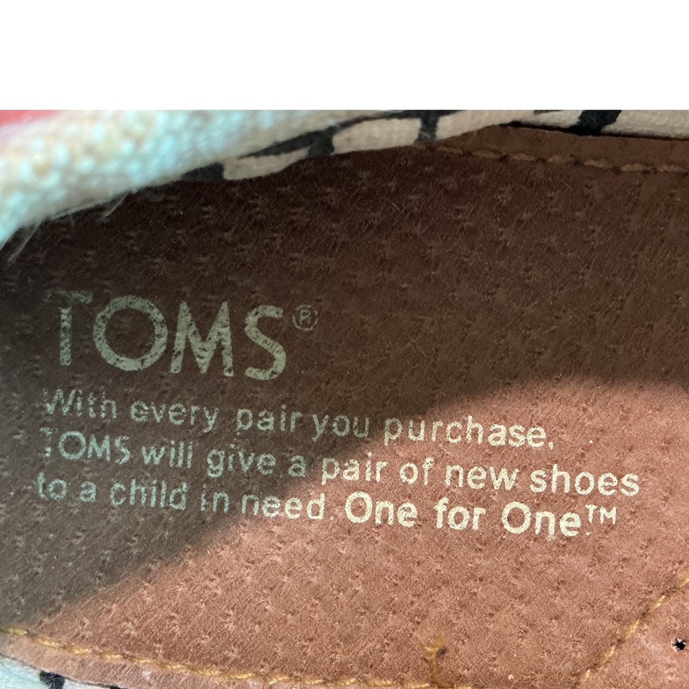 TOMS Bimini Beige Burlap Red Cord Boat Shoe Slip On Loafers Women's 7.5 - Picture 6 of 7